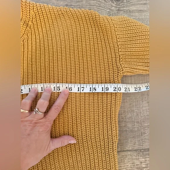 Jenni Kayne Mustard Fisherman Sweater XXS - Picture 7 of 9